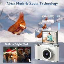 4K HD Mini Camera Video Recording 32GB With Digital Camera Gifts Toys Digital Camera - Digital Compact Video Cameras ﻿ - 白色 - 查看 3
