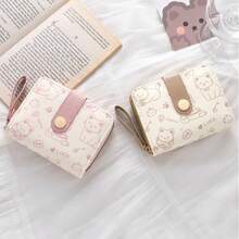 Short Women's Wallet Simple Cute Kitten Pattern Coin Purse Multi-Functional Card Holder With Multiple Card Slots Money Bag For Women Money Wallet Mini Wallet Purse Wallet Fall Autumn Cute Wallet Small Wallet Wristlet Wallet