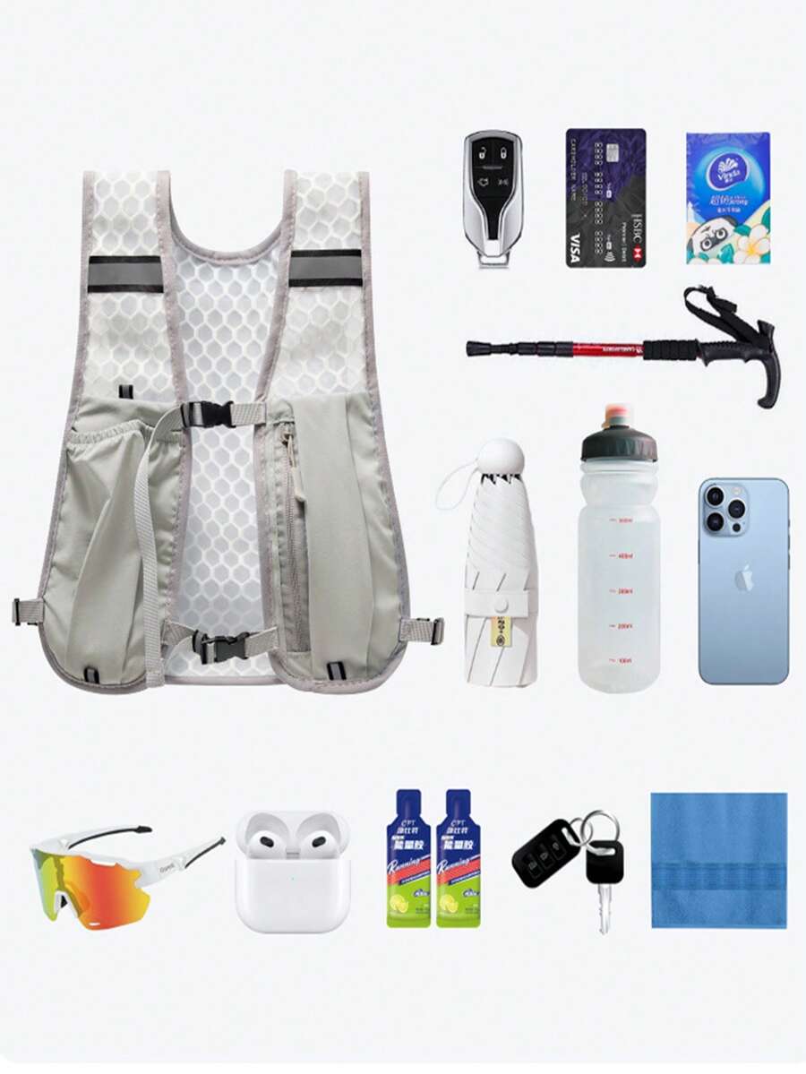 Outdoor Cycling Backpack, Cross-Country Running Hiking Backpack Vest, Multifunctional Lightweight Storage Bag, Women Chest Bag, Convenient For Storing Water Bottles And Phones During Sports