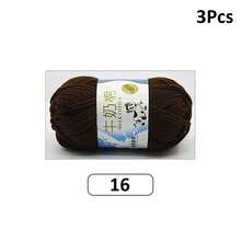 3 件/套 150 克 5 股棉纱 + 1 件随机颜色编织工具剪刀，适用于编织包、围巾、帽子、毛衣、玩偶 - 彩色 - 查看 13