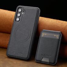 OUKNOEO Detachable Magnetic Wireless Charging Faux Leather Phone Case, Compatible With IPhone 17 Air 16e 15 14 13 Pro Max S26 S25 Edge S24 Ultra Plus A37 A57 Pixel 10 9 8 7, With Card Holder, 3 Card Slots, Anti-Theft Card Pocket - Black - View 69
