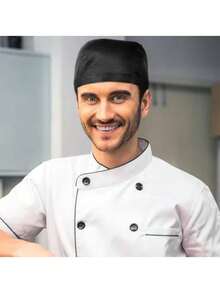 Black Chef Hat With Adjustable Drawstring - Breathable, Washable, Suitable For Chefs, Waiters And Grill Masters - Black - View 4