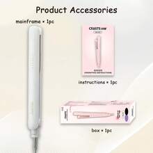 CRASTS Professional Pink& White Color,Hair Straightener,Flat Iron,Hair Iron,Heatting Fast,LCD Dispaly,Quick Temperature Adjustment,Titanium Hard Plate,Home&Salon Use,Hair Care Gift,HS-043