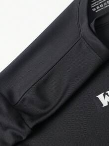 Herren Langarm Crew Neck Trainings T-Shirt mit Buchstaben-Muster