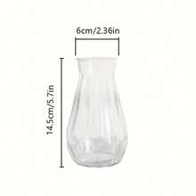 1/2/5/10pcs Plastic Striped Vase, Clear Glass Flower Vase, Floral Arrangement Craft Suitable For Various Bouquets And Decorative Display, Applicable For Holiday And Home Decor, Suitable For Table Decoration, Wedding, Family Dinner Vase Decor - White - View 3