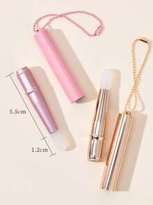1pc/2pcs Mini Round Tip Silicone Lip Brush With Cap, Cute Covered Lip Brush For Tie Dye, Concealer, Portable Travel Makeup Brush - Multicolor - View 5