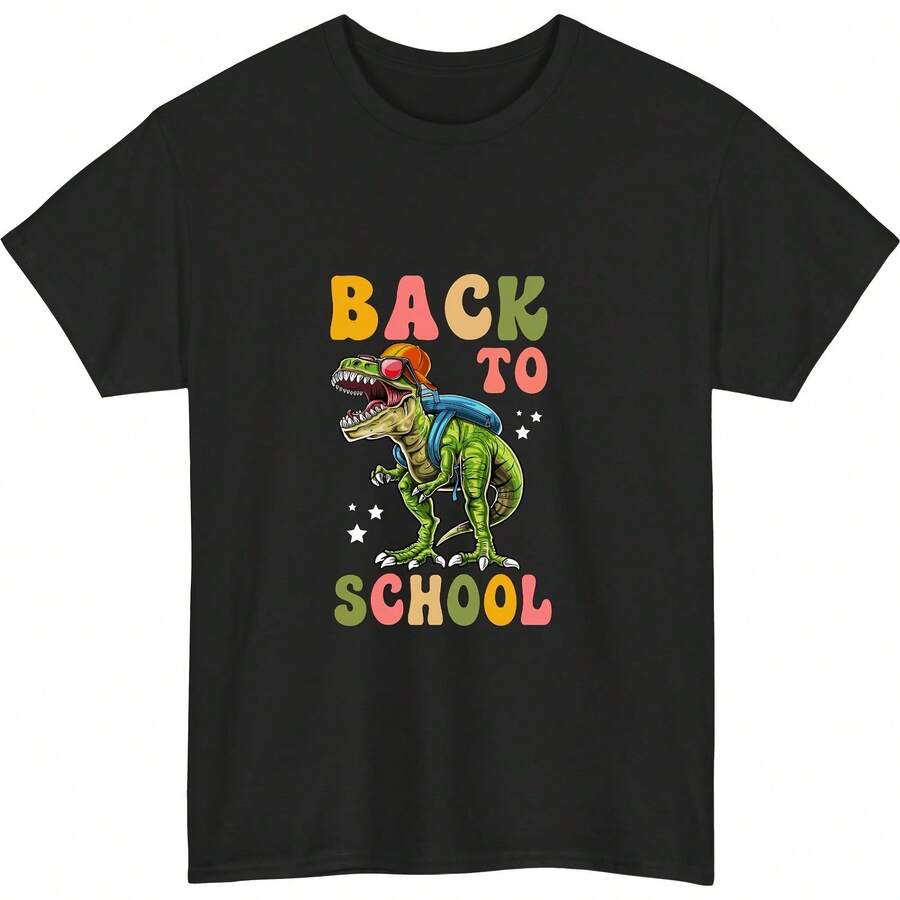 Cool Back To School Kids, Cartoon Graphic Tee For Kids, Playful School Tee.
