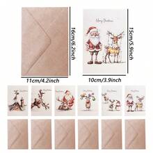 12张WhimsyWorks奇趣圣诞贺卡，含信封 - 多种节日主题设计，适合送给家人、朋友和同事 - 内页空白，可书写个人祝福 - 也适用于新年、祝贺和感谢等场合 - 彩色 - 查看 8
