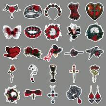 50pcs/Pack Vintage Rose Gothic Stickers, Horror Creative Graffiti Stickers, Reusable Stickers Suitable For Holidays Decoration Like Halloween, Christmas, Easter, DIY On Water Cups, Laptops, Skateboards, Energetic Aesthetic Graffiti Set For Diaries, Scrapbooks, Party Supplies, Great For Winter, New Year