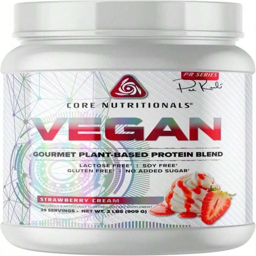 Core Nutritionals Platinum Vegan Gourmet Plant-Based Protein Blend With 21 Grams Of Pea Protein, Lactose, Soy And Gluten Free 29 Servings (Strawberry Cream) - Flavor NameC - 查看 1