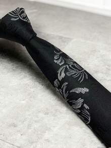 Luxury Men's Skinny Ties Polyester Silk Solid Polka Dot Striped Check Skinny Jacquard Groomsman Tie - 淺橄欖綠 - 查看 4