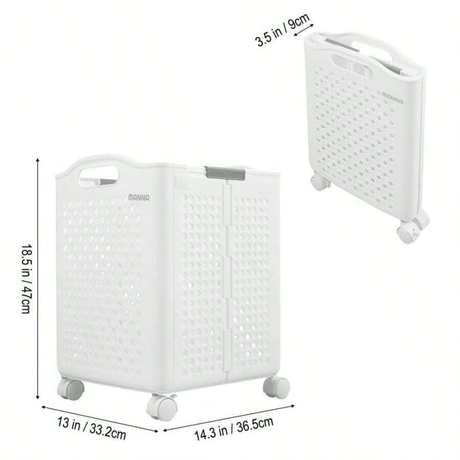 AceHome Foldable Laundry Basket With Wheels - 33.2cm W  x 36.5cm D  x 47cm H - View 1