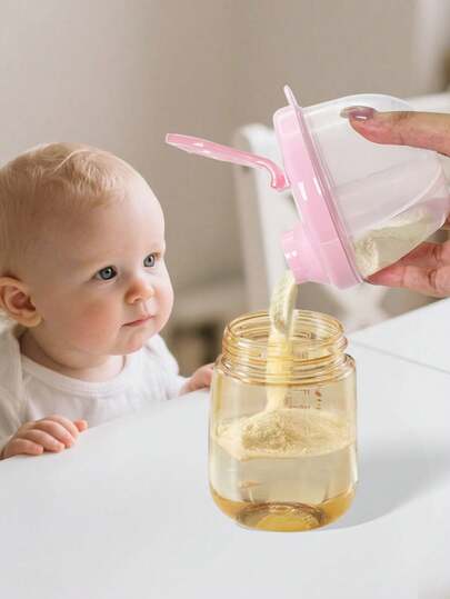 KUNT 1/2 st bärbar utomhusmjölkpulverlåda för baby, oberoende roterbar mjölkpulverbehållare med tre rutnät, torr låda för stor kapacitet för mjölkpulverförvaring