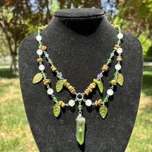 1 Piece Stylish Luxury Green Bead Fairy Neck Strap Leaf With Floral Pattern Elegant Renaissance Holiday Party Banquet Holiday Gift Necklace - 綠色 - 查看 3