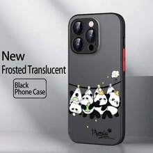 Patrón de arte de oso de dibujos animados compatible con Apple 16 15 14 13 12 XR XS Pro Plus funda protectora de TPU suave transparente mate - Colores mixtos - Ver 8