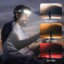 3pcs Lampara de Cabeza - Impermeable Linterna de Cabeza LED de Deteccin Inteligente Brillante Lmpara de Cabeza con USB Gran Angular de 230 para Acampar, Correr, Caminar - inicial - Ver 5