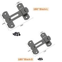 1Pc Stainless Steel Barn Door Lock Set - 180° Flip Sliding Latch For Garage, Bathroom, Pet Doors & Windows, Locks