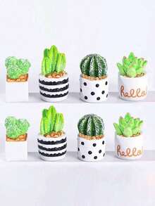 12 chậu cây mini chân thực, mô hình cây thu nhỏ để trang trí cảnh quan vi mô, cây trồng trong chậu nhỏ & đồ trang trí cây xanh - Nhiều màu - Xem 15