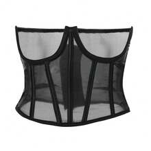 1 pieza Entrenador de cintura corto de mujer, Cinturilla de malla transpirable, Adecuado para uso diario y disfraz de Halloween