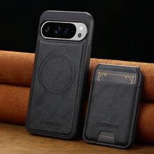 OUKNOEO Detachable Magnetic Wireless Charging Faux Leather Phone Case, Compatible With IPhone 17 Air 16e 15 14 13 Pro Max S26 S25 Edge S24 Ultra Plus A37 A57 Pixel 10 9 8 7, With Card Holder, 3 Card Slots, Anti-Theft Card Pocket - Black - View 76