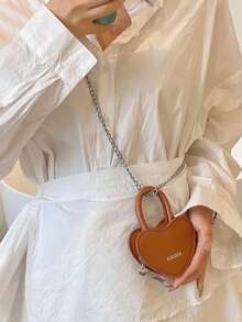 Children's Cross-Body Shoulder Bag, Heart-Shaped Earphone Bag, Fashion Bag, Mini Coin Purse, One-Piece