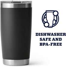 Vaso Térmico de Acero Inoxidable, Taza Termica Frio y Caliente para Cafe con Tapa y Pajita, Cepillo de limpieza, Termo Infusor de Vacío Doble para Hombre, Mujer, Regalo (20oz/600ml,Negro) - Negro - Ver 5