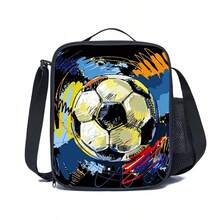 创意印花男女童斜挎包，配有可调节肩带和侧袋，是露营、徒步、野餐、海滩和旅行的理想之选。 - 黑色 - 查看 18