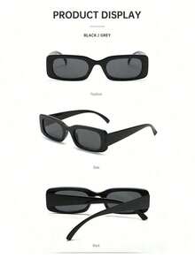 1/2 Pair Retro Square Glasses, Classic Black Frame Eyeglasses Men And Women, Luxury Fashion Flattering Large Face, Narrow Frame Polarized Lens - màu đen - Xem 6