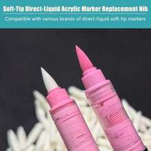 12/24/36/48/72/100/168 PCS Acrylic Paint Marker Replacement Tip For Drawing Writing, Soft Brush Nibs Compatible With Guangna Series Languo Color Sets - White - View 1