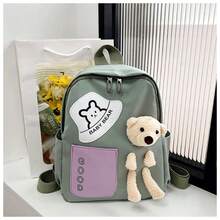 Women's Backpack Random Shipment Model Small Girl With Teddy Bear Decoration Cute Casual Backpack - 綠色 - 查看 4