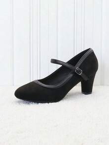 Solid Color Casual Commute Elegant Office Party Holiday - Black - View 3