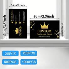 20/200/500/1000張客製化名片－可個性化設計/文字/Logo、防水、雙面印刷，適合小企業、社交拓展、貿易展覽，極簡風格 - 多色2 - 查看 13