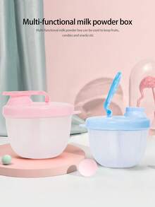 KUNT 1/2pcs Baby Portable Outdoor Milk Powder Box, Independent Single-Layer Three-Grid Rotatable Milk Powder Container, Large Capacity Milk Powder Storage Dry Box