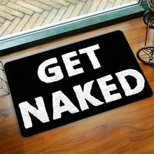 1pc Soft Flannel Bath Mat - "" Black & White Humorous Bathroom Mat - Machine Washable Polyester, Rectangular, Perfect For Home Decor, Bathroom Mat|Playful Text Mat|Machine Washable Mat, Bathroom Decor - khác - Xem 5