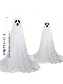LED Light Up Ghosts, Halloween Decorations, Prints, Front Porch Patio Scary Standing Ghosts - Warm Color - View 7
