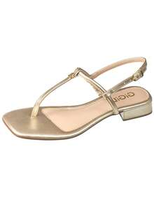 GiGiL Women's Flat Sandals With Toe And Ankle Strap Comfortable Casual - 金色 - 查看 3