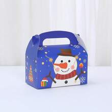 4pcs Christmas Theme Handheld Gift Boxes, Cartoon Apple Packaging Boxes For Christmas Eve, Afternoon Tea, Desserts, Cakes