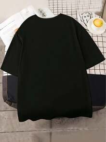 Lässiges Sommer t shirt damen tops mit kurzen Ärmeln und dem Aufdruck "What Has Balls And Keeps The Ladies Smiling? BINGO", Oversized-Schnitt, Plus Size, lässiges Sommertop, Rundhalsausschnitt, dehnbar, ideal für Sommer und Schule, auch als Cheerleading-Top oder für den Herbst geeignet. Aus reiner Baumwolle, bedruckt mit Buchstaben. Perfekt als Geschenk für Lehrerinnen. - Preto - Ver 2