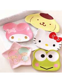 1pc Sanrio Cartoon Cute Ceramic Dishware, Cake/Snack/Fruit Plate