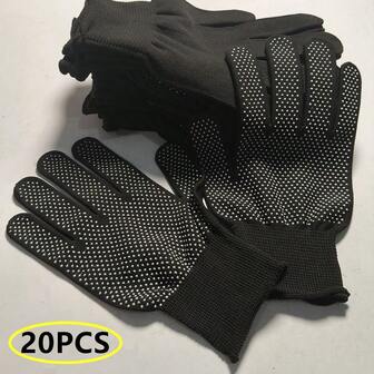 20/10 pezzi Guanti da lavoro antiscivolo e resistenti all'usura, realizzati in nylon con rivestimento, adatti per uomini e donne, per manipolazione in fabbrica, imballaggio, guanti da lavoro traspiranti