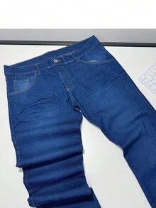 Kit Of 3 Premium Jeans For Men's Work, 100% Cotton, Elastane, Various Washes - Preta/escura/média - View 2