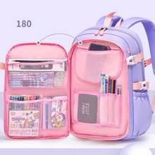 Kids Backpack 3-6-14 Multifunction Large Capacity For Students/Schools Lightweight Style - 粉色 - 查看 3