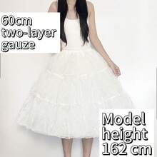 新娘衬裙 80cm/70cm/60cm，双层/四层柔软薄纱裙撑，腰部可调节，蓬蓬裙衬裙，适用于婚纱、洛丽塔角色扮演 - 彩色 - 查看 14