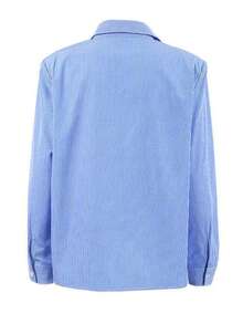 Women's ELVA Casual Striped Print Button-Up Shirt, Loose Fit