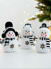 1 件圣诞装饰品雪人娃娃玩偶玩具娃娃摆件新年礼物圣诞树适用于橱窗场景/圣诞装饰/圣诞礼物等。