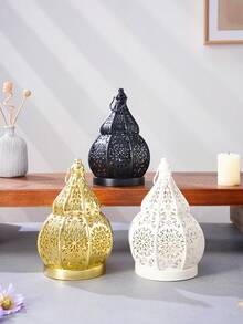 1pc European Style Metal Hollow Gourd Shaped Decorative Candle Holder Lamp, Suitable For Church Decor, Ramadan Lantern, Islamic Style, Moroccan Decor, Home Room Decor, Bar, Restaurant Decor, And Gift - Multicolor - View 8