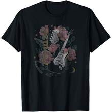 Fenders Desert Rose Celestial Guitar And Logo T-Shirt - 黑色 - 查看 1
