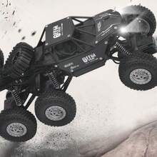 1:12 Scale RC Car With 6WD, 38CM In Length, 2.4Ghz Remote Control, Suitable For Crawling, Drifting And Off - Road, High - Speed Electric Car Truck Ideal As Gifts - 6 Wheels Black - View 2