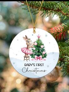 La primera Navidad del bebé 2025, un oso durmiendo en la luna, decoración acrílica, decoraciones navideñas para el hogar, regalo para padres primerizos, adorno navideño, decoración colgante para el árbol de Navidad, regalos acrílicos para nuevos padres