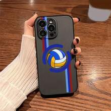 Funda de Teléfono con Diseño de Voleibol y Baloncesto para Apple 8 X XS XR SE 11 12 13 14 15 16 Pro Plus 2020 2022, Funda Transparente Mate de TPU de Cobertura Completa, Funda Protectora Negra Suave - Colores mixtos - Ver 10